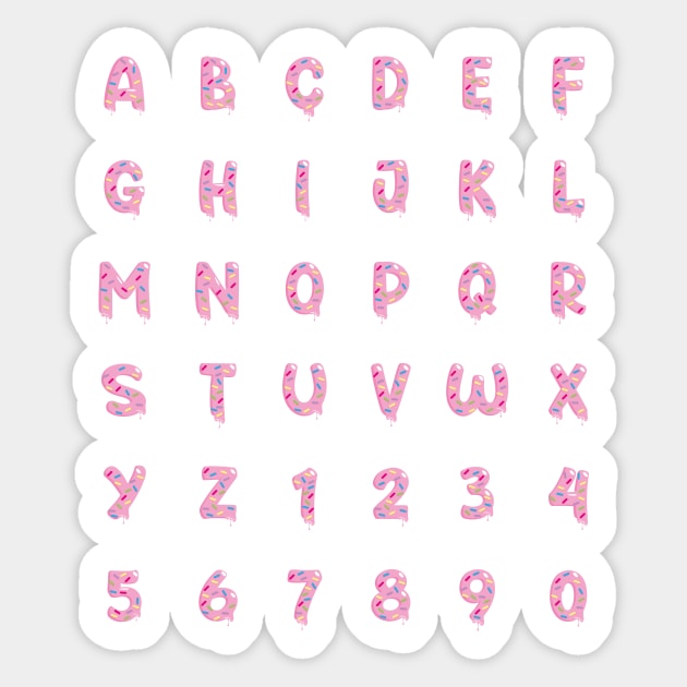 Sprinkles and pink icing alphabet sticker pack Sticker by Bubsart78